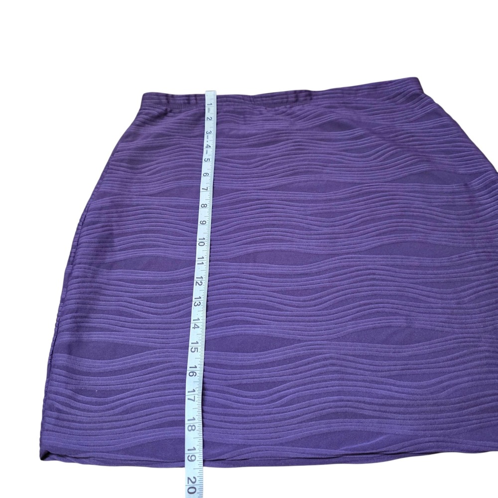 Cato A-Line Pull On Skirt Purple Wave Pattern‎ Elastic Waist Casual Size L - Picture 4 of 6
